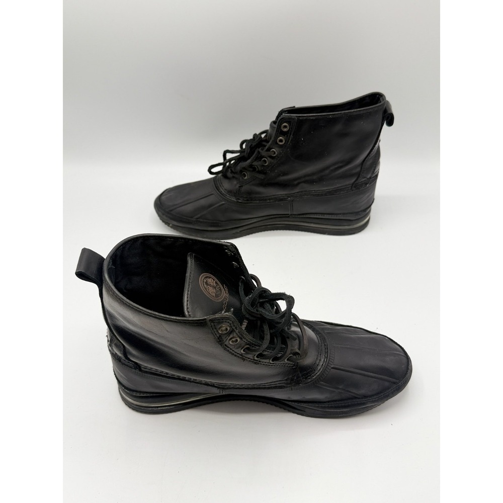 Gourmet The 21 Duck Boot Black Leather Mens Size 12 No Box